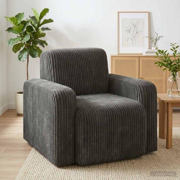 vidaXL Fauteuil Antraciet corduroy, Maison & Meubles, Fauteuils, Verzenden