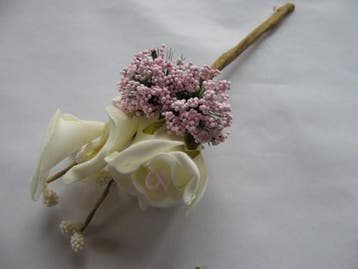 Maatwerk Corsage Calla Roos Cremeroze New Style Pick, Nieuw