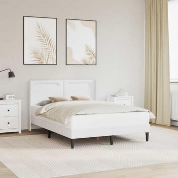 vidaXL Bedframe met LED-stripverlichting Wit 140 x 200 cm, Verzenden, Nieuw