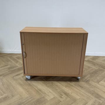verrijdbare roldeurkast 2 legborden / 4 lades (hxbxd), Huis en Inrichting, Gebruikt