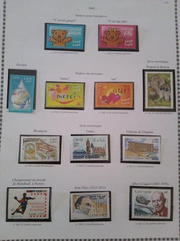 France 2001/2001 - Collection complète timbres blocs carnets