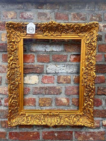 Lijst - 269 Antieke goud vergulde schilderijlijst, voor