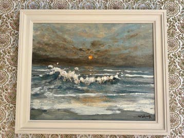 Cor Schaap (1968) - Zonsondergang op zee