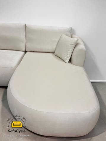 Bobochic Paris hoekzetel beige in fluweel – overstock, Verzenden