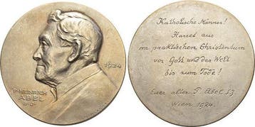Verzilverte Bronze-medaille 1924 Reformation Martin Luthe..., Verzenden
