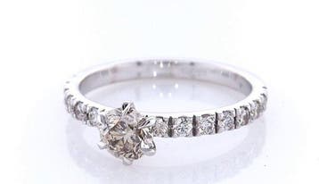 Zonder minimumprijs - Ring - 14 karaat Witgoud - 0.91ct. tw., Nieuw