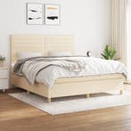 vidaXL Boxspring met matras stof crèmekleurig 160x200 cm, Verzenden, Nieuw