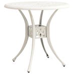 vidaXL Tuintafel 78x78x72 cm gietaluminium wit, Tuin en Terras, Verzenden, Nieuw
