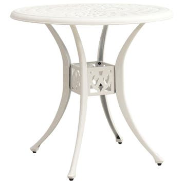 vidaXL Tuintafel 78x78x72 cm gietaluminium wit, Tuin en Terras, Verzenden, Nieuw