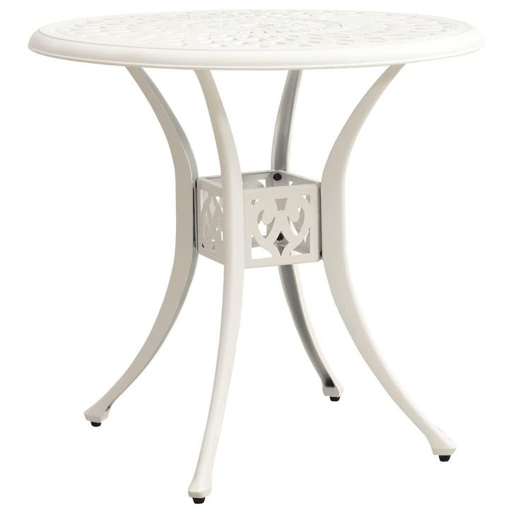 vidaXL Tuintafel 78x78x72 cm gietaluminium wit, Tuin en Terras, Tuintafels, Nieuw, Verzenden