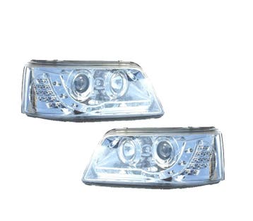 PHARES VOLKSWAGEN VW T5 03-09 DIURNES FOND CHROMÉ, Verzenden