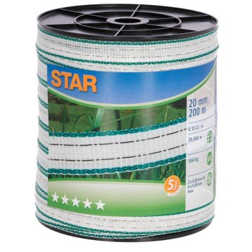 Ruban star classe blanc/vert 20mm 200m - kerbl