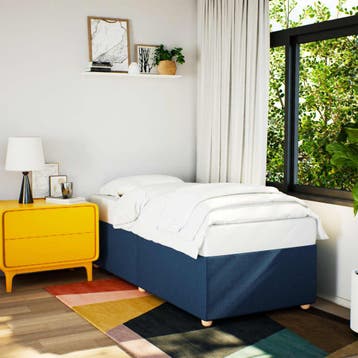 vidaXL Bedframe zonder matras 90x190 cm stof blauw, Verzenden
