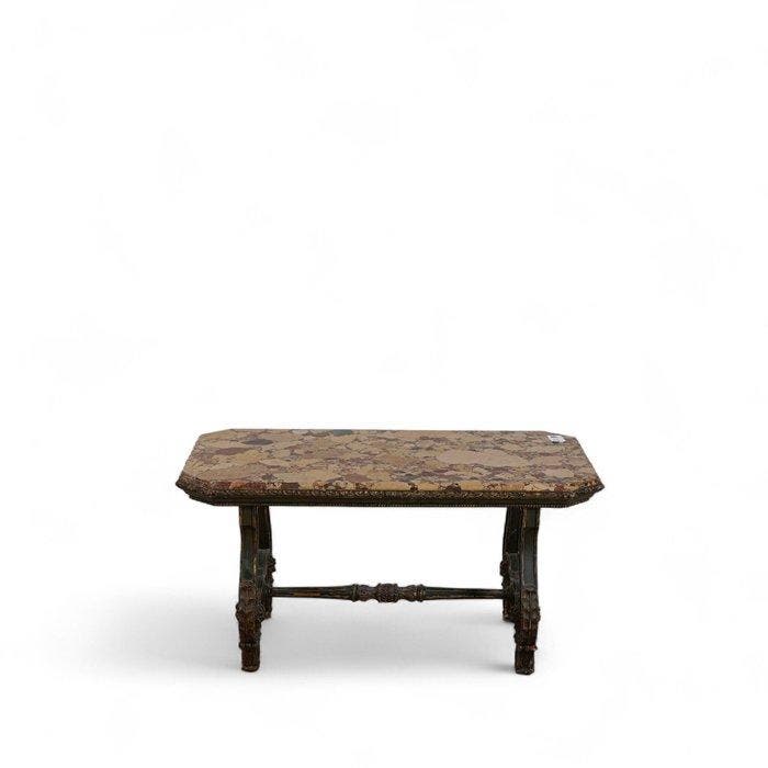 Table basse - Bois doré, Marbre - Séc. XIX, Antiquités & Art, Antiquités | Autres Antiquités
