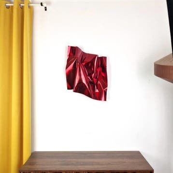 José Soler Art - Steel Silk. Red (Wall Sculpture), Antiek en Kunst