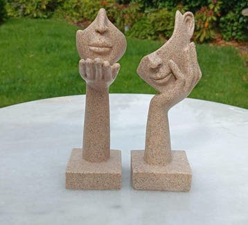 Beeldje - Decoratieve resin beeldjes-set van 2 (2) - Hars