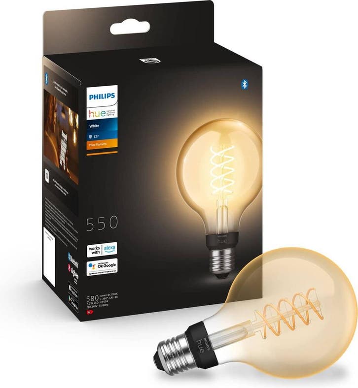 Philips Hue filament globelamp G93 warmwit licht - 1-pack -, Huis en Inrichting, Lampen | Overige, Nieuw, Verzenden