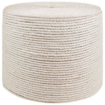 vidaXL Jute Touw 8 mm Wit 100% Tossa jute, Verzenden