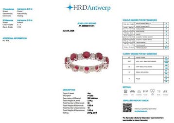 Bague Platine - 2.32ct. tw. Rubis - Diamant - Bague, Nieuw