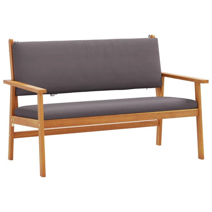 vidaXL Tuinbank met kussen Antraciet Massief Acacia Hout, Tuin en Terras, Tuinsets en Loungesets, Nieuw, Verzenden
