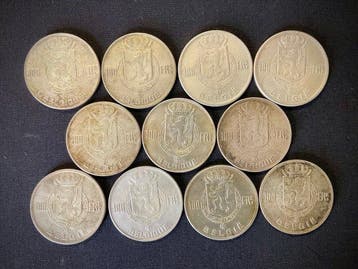 Belgique. 100 Francs 1948–1951 Vier Koningen, 11 stuks (Sans