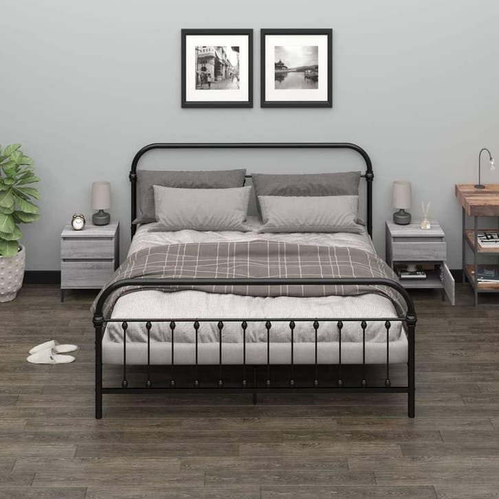 vidaXL Nachtkastjes 2 st 40x35x50 cm grijs sonoma, Maison & Meubles, Armoires | Autre, Envoi