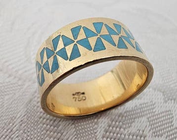 Ring - 18 karaat Geel goud - 18K met diversekeurmerken, Handtassen en Accessoires, Ringen, Nieuw