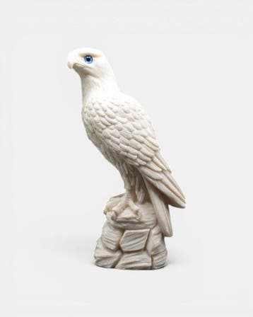 sculptuur, Halcón de alabastro y ojos de cristal - 25 cm -
