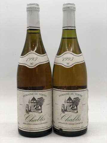 2 x 75cl Chablis domaine du Tertre 1993 (Bourgogne, wit), Verzamelen, Wijnen, Ophalen of Verzenden, Nieuw, Frankrijk, Witte wijn