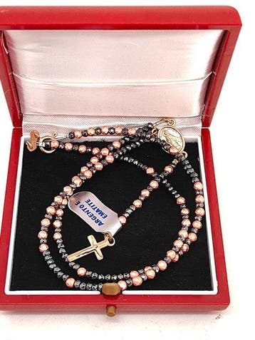 Chapelet - Chapelet vatican rare en argent 925 et hématite