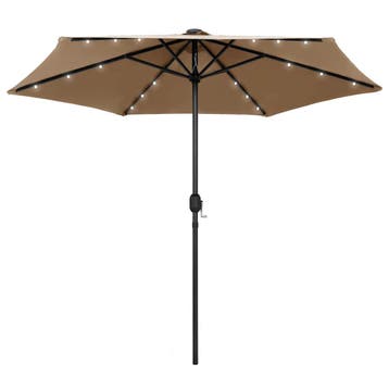 vidaXL Parasol met LED-verlichting en aluminium paal 270 cm, Tuin en Terras, Verzenden, Nieuw