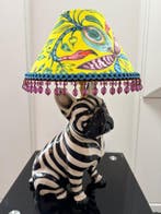 Tafellamp - Keramiek, Messing, Textiel