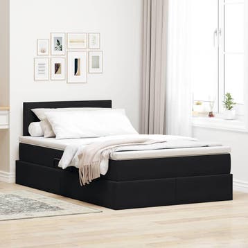 vidaXL Opbergbed met matras met hoofdeinde Zwart 120 x 200, Verzenden