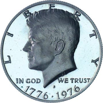 Verenigde Staten. Kennedy Half Dollar 1976 o.a. Misslag (3