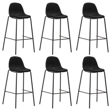 vidaXL Barstoelen 6 st stof zwart, Verzenden, Nieuw