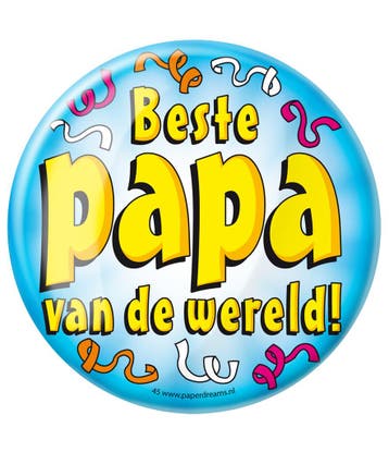 Button Beste Papa van de Wereld 10,2cm, Verzenden, Nieuw