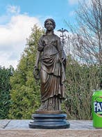 Beeld, athena godin van de wijsheid - 34 cm - brons marmer