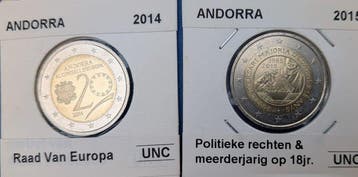 Europa. Series 1 Cent - 2 Euro / 1 Euro / 2 Euro 2014/2025, Postzegels en Munten