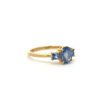 Ring - 14 karaat Geel goud - 1.44ct. tw. Saffier - Saffier, Nieuw