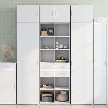 vidaXL Opbergkast 70x42,5x225 cm bewerkt hout wit, Huis en Inrichting, Kasten | Dressoirs, Verzenden, Nieuw
