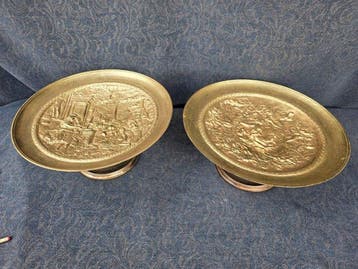 Bord - Messing - paar bronzen handgrepen