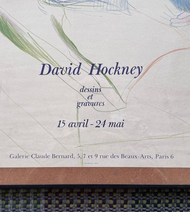 David Hockney - David Hockney poster expositie - Jaren 1970, Antiek en Kunst, Kunst | Tekeningen en Fotografie