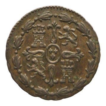 Spanje. 1 Maravedí Fernando VII 1824 Jubia