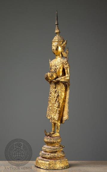 Thaise vergulde bronzen figuur uit de Rattanakosin-periode -, Antiek en Kunst