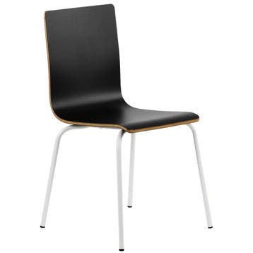 Stoel | DANIS | Zwart | Witte Poten | 485x530x820(h)mm, Verzenden
