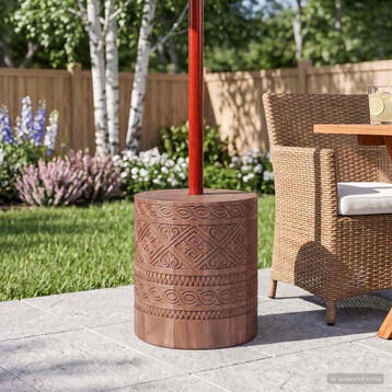 vidaXL Parasolvoet 28.05 kg Naturel Massief hout Cilindrisch, Verzenden, Nieuw
