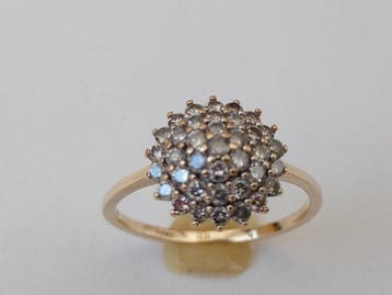 Cocktailring - 9 kt. Geel goud - 1.30ct. tw. Diamant