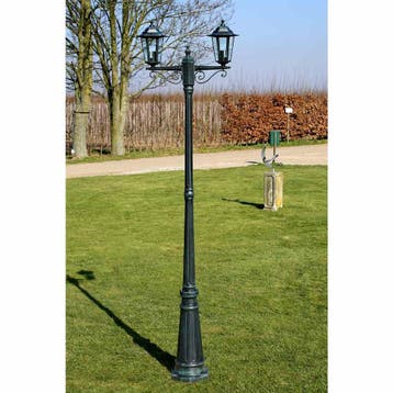 vidaXL Tuinlantaarn Preston 2-arms 215 cm donkergroen, Verzenden, Nieuw