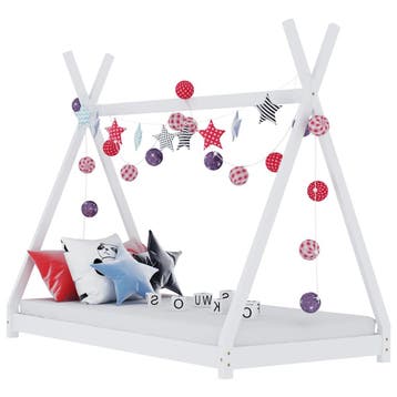 vidaXL Kinderbedframe massief grenenhout wit 70x140 cm, Kinderen en Baby's, Verzenden, Nieuw