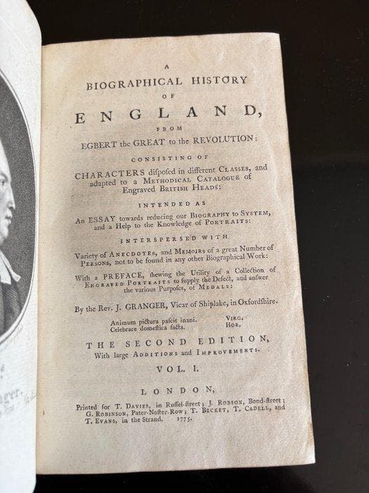 Granger, Rev. James - A Biographical History of England., Antiek en Kunst, Antiek | Boeken en Manuscripten